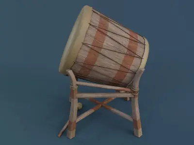 War Drum Low-poly 3D model