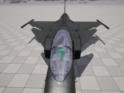 Rigged JAS-39 Gripen Fighter 3D model