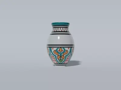 Moroccan Ceramic Pot  Traditional Handcrafted Design Low-poly 3D model