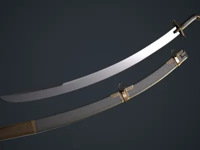 Chechuga samurai sword 3D model
