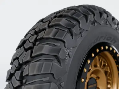 Raceline Ryno Cast Beadlock - BFGoodrich Mud Terrain KM3 Low-poly 3D model