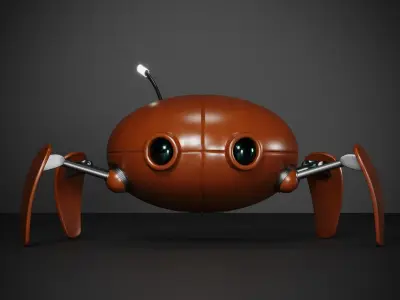 Crab 3d model robot with eyes Low-poly 3D model