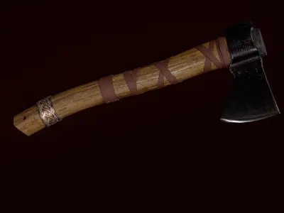 Axes Viking 01 Low-poly 3D model