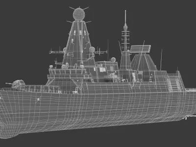 Type 45 Daring-Class Air-Defence Destroyer 3D model