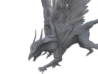 Griffin dragon flying 3D model