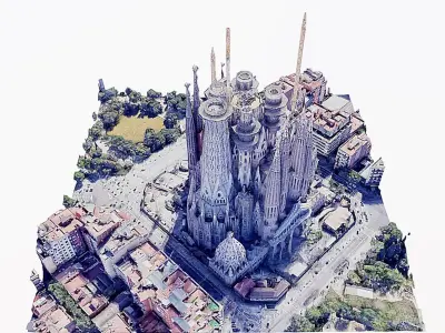 Sagrada Familia Low-poly 3D model