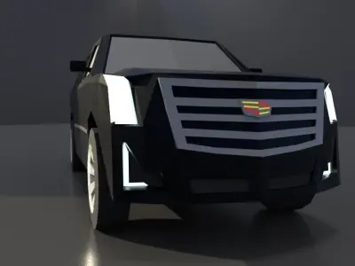 Cadilac Escalade suv low poly 3D model Low-poly 3D model