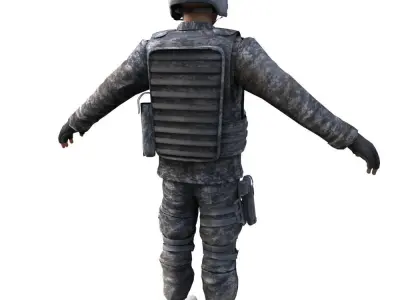 Rigged Blackhawk pilot 3D model