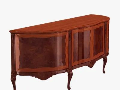 ITALIAN XV CHIPPENDALE SIDEBOARD SERVER BURL CIRCA 1920 3D model