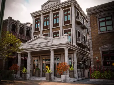 URBAN BUILDING OLD HORROR 7 Low-poly 3D model