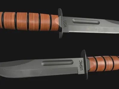 Ka-Bar USMC Knife Free low-poly 3D model
