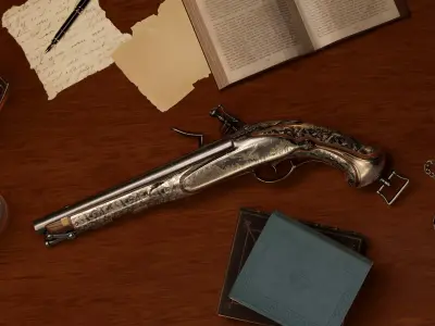 Vintage Gun - Realistic 3D Model Free 3D model