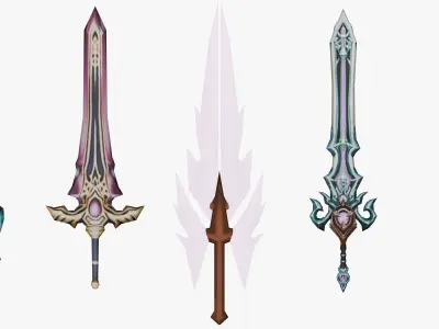 20 STYLIZED SWORD MODELS PACK 4 - LOW POLY Low-poly 3D model