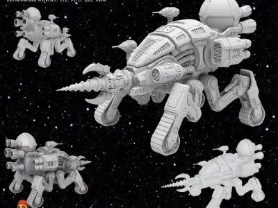 3D Printable Iron Spider Piercer Mechanized Tank 3D model