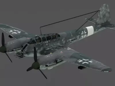 Messerschmitt Me 410 B-6 R3  Anti-Shipping Radar Night Fighter Low-poly 3D model