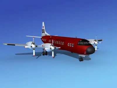 Lockheed L-188 Electra HP Braniff Intl 5 3D model