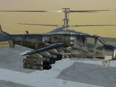 Animated Thunderhawk Helicopter Low-poly 3D model