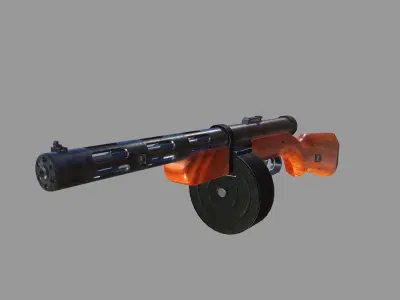PPD40 gun Low-poly 3D model