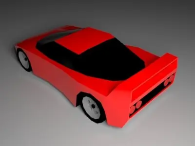 Ferrari F40 LowPoly Free low-poly 3D model