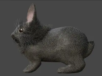 Gray Single Mane Lionhead Free 3D model