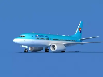 Boeing 737 MAX 7 Korean Air 3D model