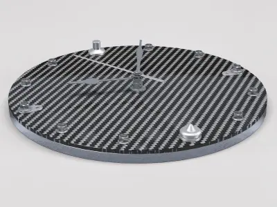 Carbon fiber clock Free 3D model