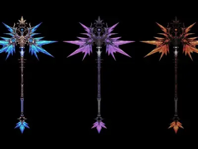 Glorious Scepter Low-poly 3D model