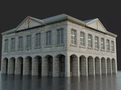 Urban Building Low-poly 3D model