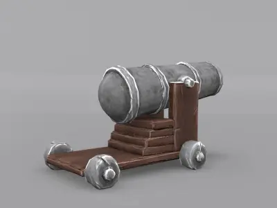 Low ploy canon Free low-poly 3D model