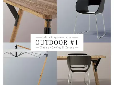 Outdoor furniture 1  for Cinema 4D 3D model