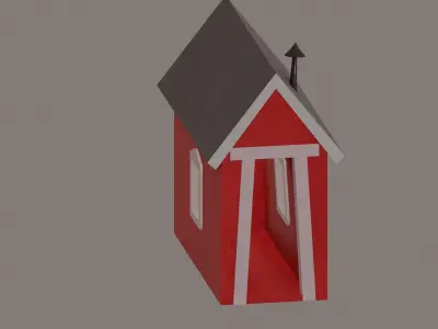 Small Farm House Low-poly 3D model