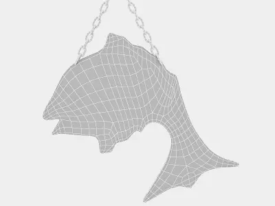 fishing sign 03 Low-poly 3D model