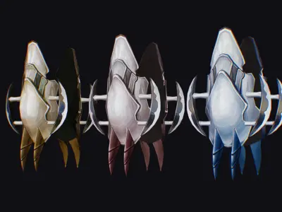 Claw Hand Claws Glove Weapon Metal Blade Iron Low-poly 3D model