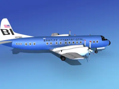 Lockheed L-188 Electra HP Braniff Intl 3 3D model