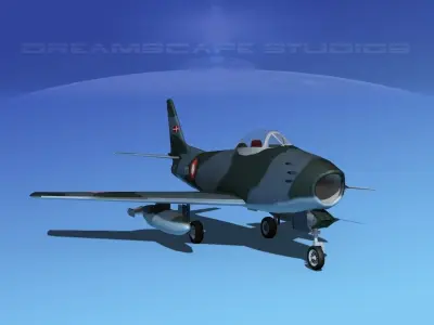 North American F-86 Sabre Jet Denmark 3D model