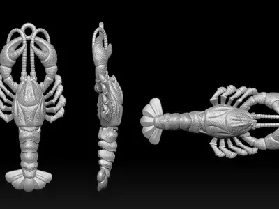 SHRIMP PENDANT 3D PRINTED Free 3D print model