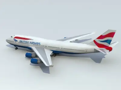 747-400 British Airways 3D model