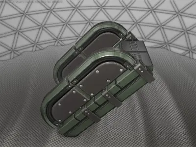 Sci-Fi Stairs - 30 - Green Version Low-poly 3D model