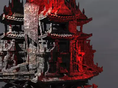 Ninja scroll underground temple 3D model