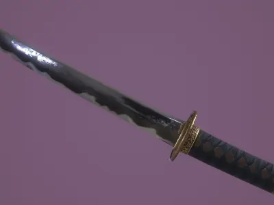 Tokugawa Tanto - A Japanese Dagger Low-poly 3D model