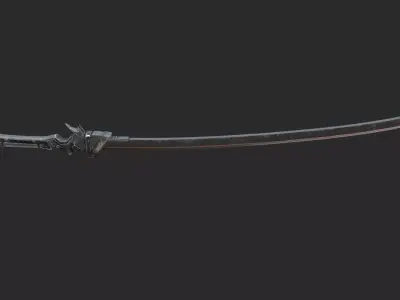 Sci Fi style mechanical samurai sword 3D model