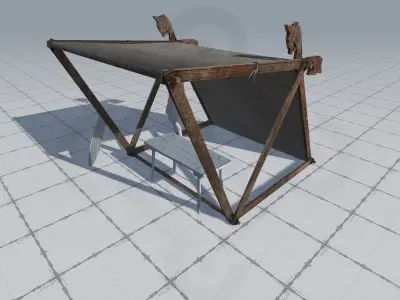 Viking Market Tent Low-poly 3D model