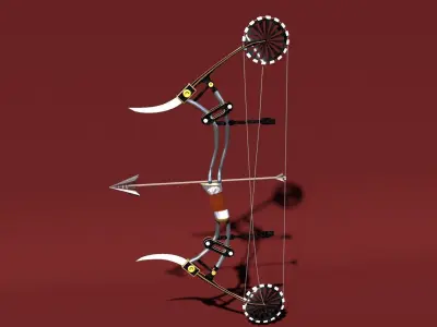 Steampunk-Dragon Bow Low-poly 3D model
