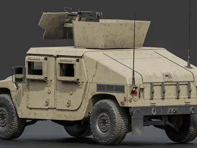 Humvee M1151 Low-poly 3D model