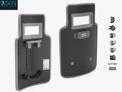 Ballistic Police Riot Shield 3D model