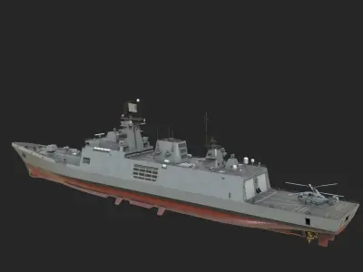 INS Shivalik-class Frigate Type P17 Project 17 Frigate Low-poly 3D model
