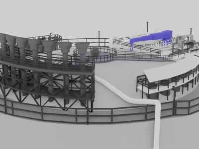 Low-Poly Gas Storage 3D model