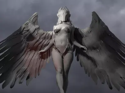 Valkyrie statue Winged  3D model