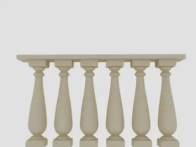 Classical Railing Low-poly 3D model