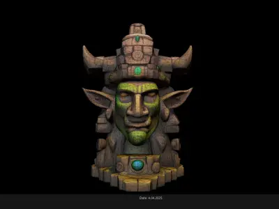 Low Poly Stylized Totem 4 AI Low-poly 3D model